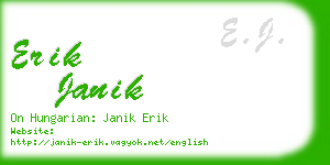 erik janik business card